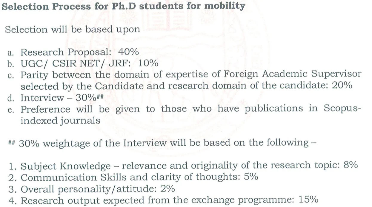 Selection Process of Ph.D. Students
